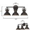 Westinghouse Fixture Wall 60W 3-Light Boswell ORB High-Lights Frosted Prismatic Lens 6116200 - alternate 5